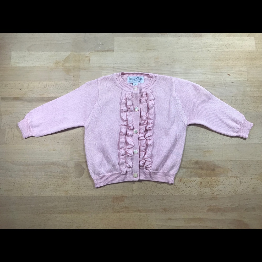 Baby CZ Ruffle Front Cardigan NWT